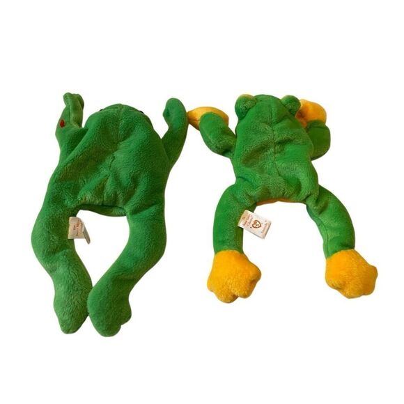 Lot of 2 Smoochy Legs The Frog Ty Beanie Baby Plush Collectible Vintage 90s - Picture 3 of 12